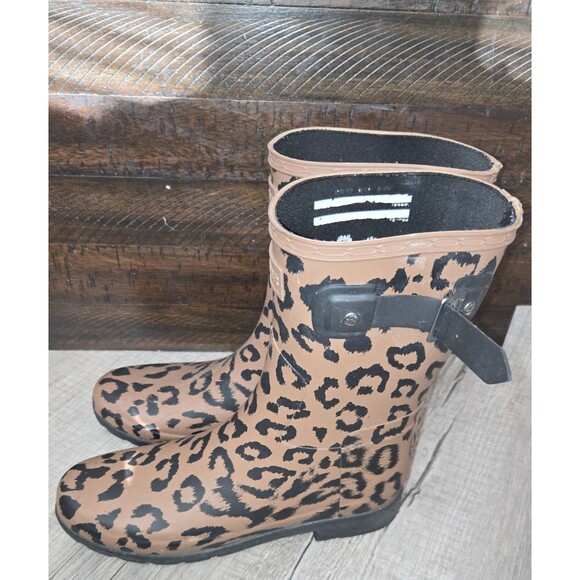Hunter Shoes - HUNTER Size 8 Original Leopard Print Refined Short Rain Cheetah Boots